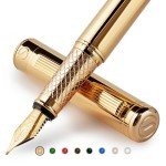 Elegant Gold Fountain Pen with Ink Cartridges Bundle