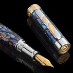Rainmaker Blue Fountain Pen with Abalone & Gold