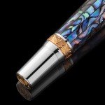 Rainmaker Blue Fountain Pen with Abalone & Gold