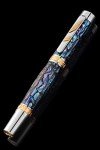 Rainmaker Blue Fountain Pen with Abalone & Gold