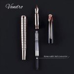 Vandro Complete Luxury Fountain Pen Set - Comfortable Grip with Smooth Fine Nib - Includes 10 Pack Ink Cartridges, Black Ink Bottle, Ink Refill Converter & Gift Box - Rose Gold