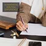 Vandro Complete Luxury Fountain Pen Set - Comfortable Grip with Smooth Fine Nib - Includes 10 Pack Ink Cartridges, Black Ink Bottle, Ink Refill Converter & Gift Box - Rose Gold