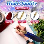 Elegant Feather Quill Pen and Ink Set