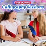 Elegant Feather Quill Pen and Ink Set