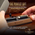 Scriveiner Black Lacquer Luxury Fountain Pen Bundle