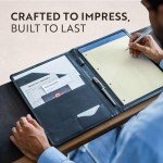 Elegant Leather Portfolio with Pen and Card Holders