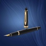 Waterman Expert Black Fountain Pen with Gold Trim