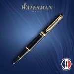 Waterman Expert Rollerball Pen - Gloss Black Gold Trim