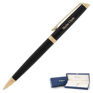 Personalized Waterman Hemisphere Ballpoint Pen - Black Gold