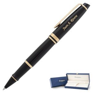 Personalized Waterman Expert Rollerball Pen, Black & Gold