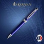 Waterman Expert Blue Ballpoint Pen with Chrome Finishes