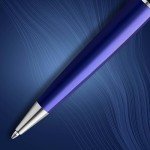 Waterman Expert Blue Ballpoint Pen with Chrome Finishes