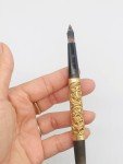 Golden Floral Carved Fountain Pen with 14K Nib