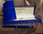 Waterman Hemisphere Blue Ballpoint Pen with Gold Trim