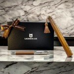 LACHIEVA LUX Walnut Rollerball Pen and Bookmark Set