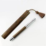 LACHIEVA LUX Walnut Rollerball Pen and Bookmark Set
