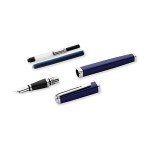 Waterman Exception Fountain Pen, Slim Blue with Silver Plated Clip, Fine Nib with Blue Ink Cartridge, Gift Box