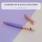 Elegant Purple Fountain Pen with 18K Gold Nib