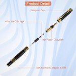 Elegant Metal Fountain Pen Set with 2 Inks