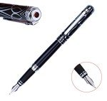 Duke Ruby Fountain Pen Set with Silver Trim