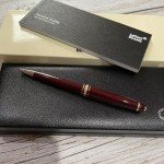 Montblanc Meisterstück Burgundy Gold Trim Ballpoint Pen