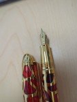 Asvine P80 Gold Red Transparent Fountain Pen