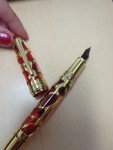 Asvine P80 Gold Red Transparent Fountain Pen