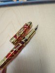 Asvine P80 Gold Red Transparent Fountain Pen