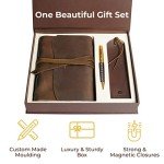 Luxury Leather Journal Gift Set with Pen