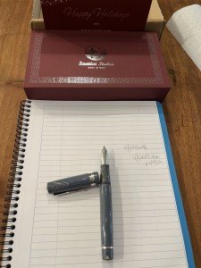 Rhodium Plated Gold Architect Ebonite Fountain Pen