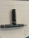 Rhodium Plated Gold Architect Ebonite Fountain Pen
