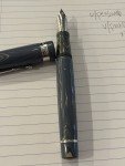 Rhodium Plated Gold Architect Ebonite Fountain Pen