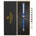 Scriveiner Matt Blue Luxury Fountain Pen Bundle