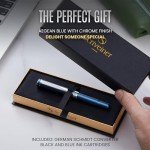 Scriveiner Matt Blue Luxury Fountain Pen Bundle