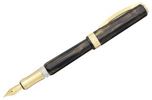 Visconti Black Opera Gold Fountain Pen - Broad Nib
