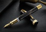 Visconti Black Opera Gold Fountain Pen - Broad Nib