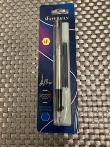 Waterman Allure Stainless Steel Fountain Pen - Blue Ink