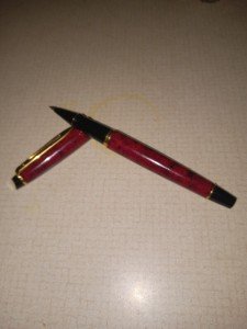 Burgundy Waterman Ballpoint Pen with Gold Trim