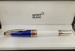 Montblanc White-Blue Silver Luxury Rollerball Pen