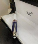 Montblanc White-Blue Silver Luxury Rollerball Pen