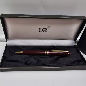 Montblanc Meisterstück Burgundy Gold Trim Ballpoint Pen