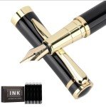 Luxury Fountain Pen with Free Case & Ink