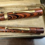 1920s Waterman #52 Rippled Red Fountain Pen Set
