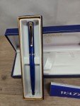 Waterman Blue Marble Gold Trim Ballpoint Pen