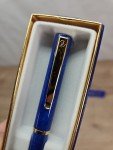 Waterman Blue Marble Gold Trim Ballpoint Pen