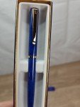 Waterman Blue Marble Gold Trim Ballpoint Pen