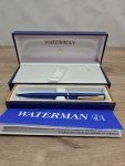 Waterman Blue Marble Gold Trim Ballpoint Pen