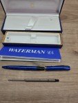 Waterman Blue Marble Gold Trim Ballpoint Pen