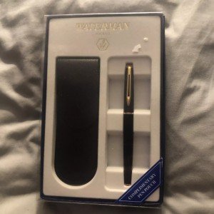 Waterman Hemisphere Black Rollerball Pen & Pouch