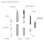 Bastion Luxury Stainless Steel Fountain Pen with Gift Box